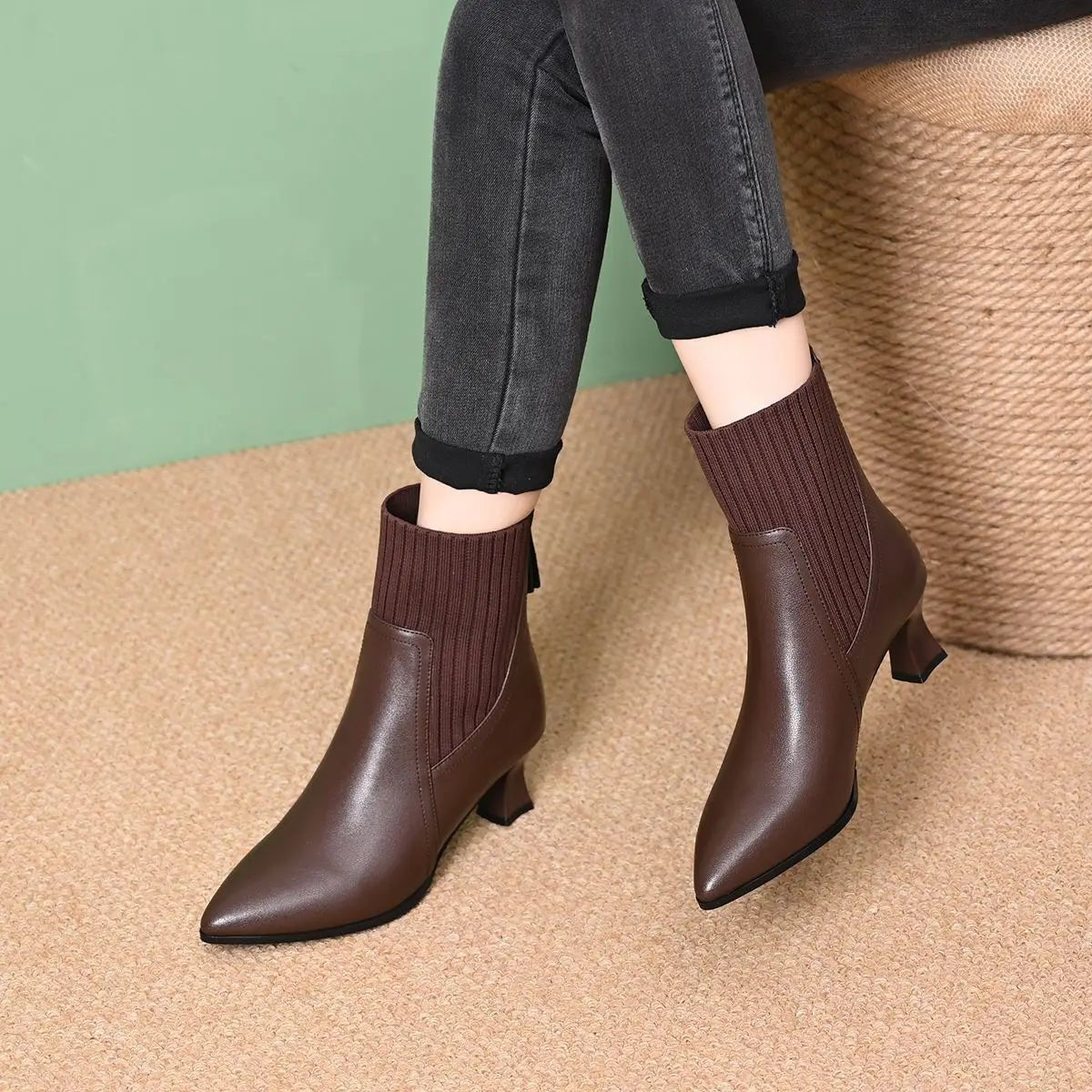 Clara™ | Botas com plataforma em Couro - | Benedita Lisboa