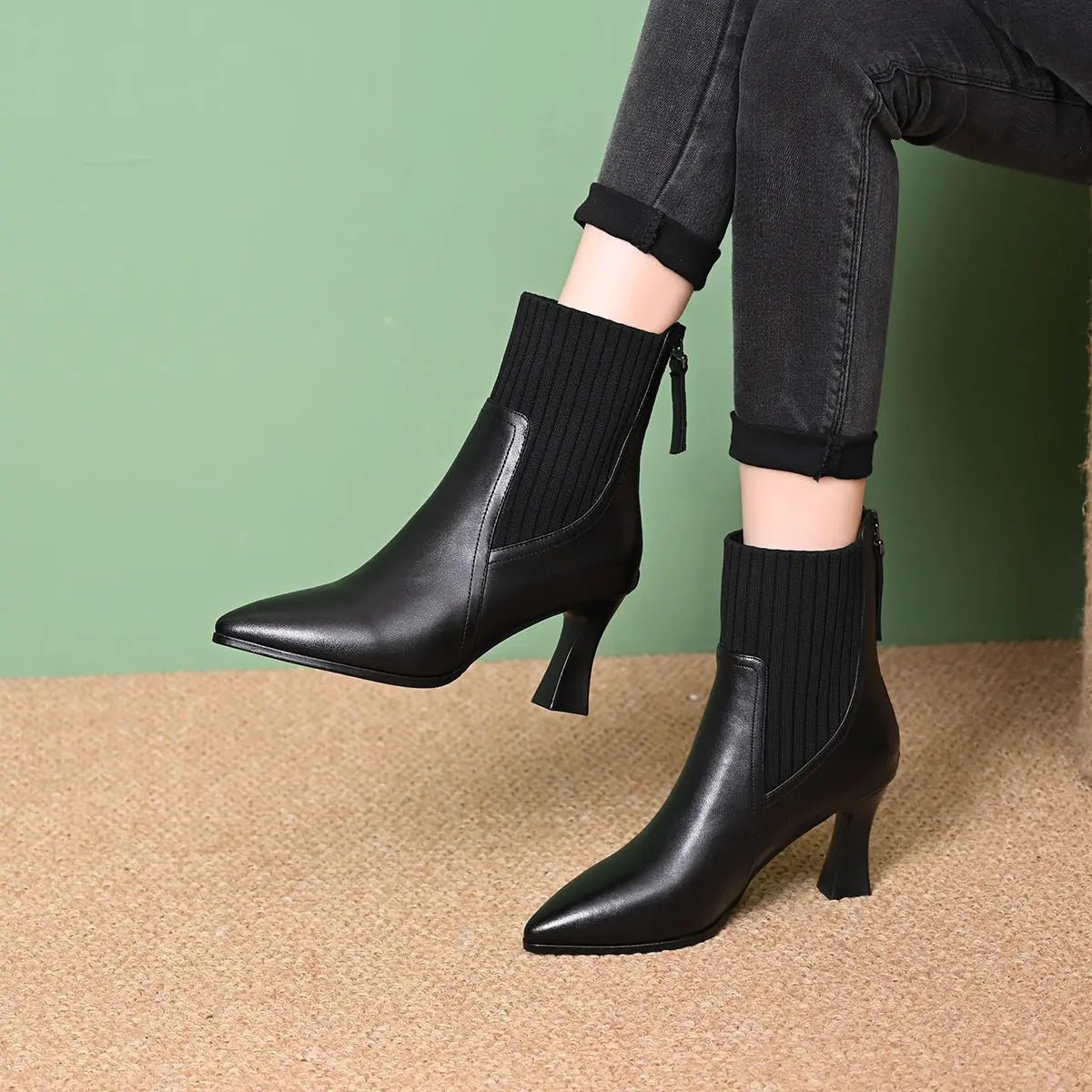 Clara™ | Botas com plataforma em Couro - | Benedita Lisboa