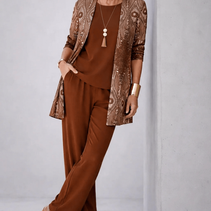 Clara™ | Conjunto de 3 Peças Castanho - | Benedita Lisboa