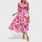 Clara™ | Vestido Midi Floral Elegante - | Benedita Lisboa