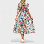 Clara™ | Vestido Midi Floral Elegante - | Benedita Lisboa