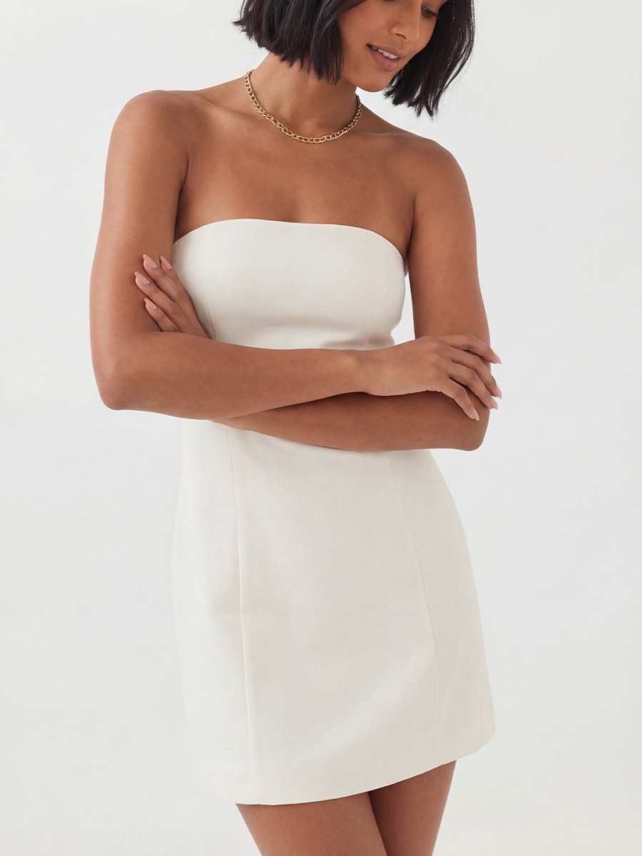Clarice™ | Vestido mini sem mangas e sem alças - Dress | Benedita Lisboa