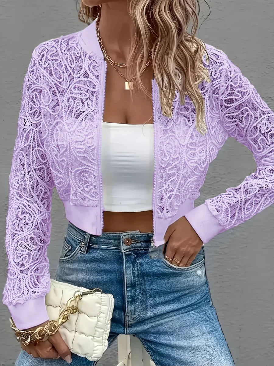 Colette™ | Casaco Curto em Renda - | Benedita Lisboa