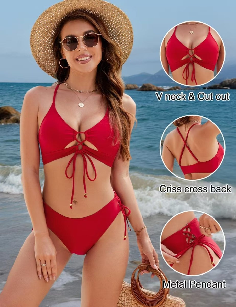 Conjunto de Biquíni com Laço Frontal - | Benedita Lisboa