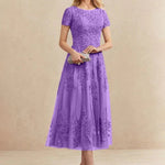Constança™ | Vestido Midi de Renda Super Elegante - Mother of the Bride Dresses | Benedita Lisboa