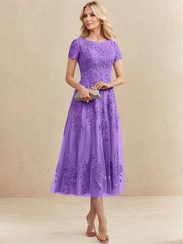 Constança™ | Vestido Midi de Renda Super Elegante - Mother of the Bride Dresses | Benedita Lisboa