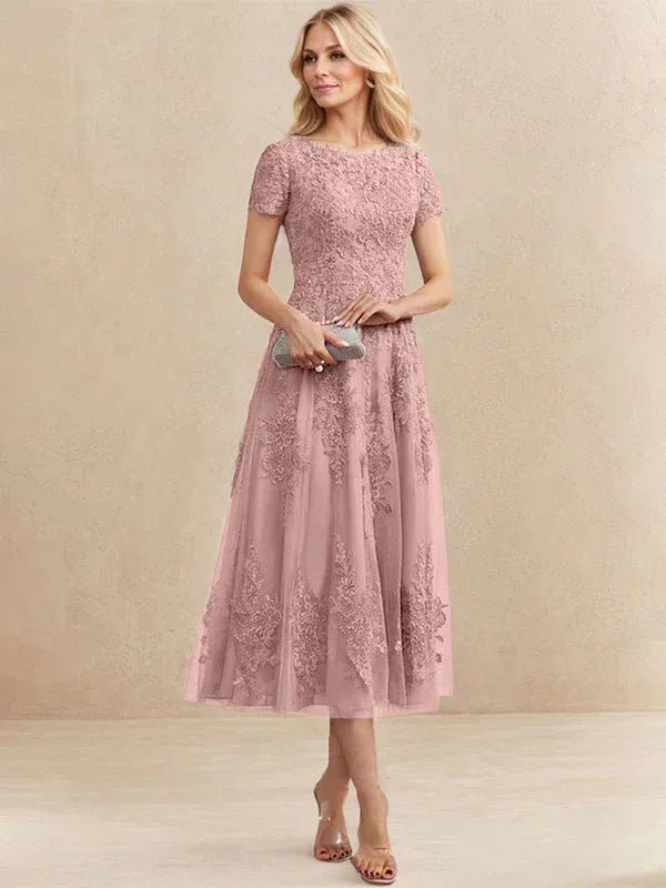 Constança™ | Vestido Midi de Renda Super Elegante - Mother of the Bride Dresses | Benedita Lisboa