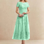 Constança™ | Vestido Midi de Renda Super Elegante - Mother of the Bride Dresses | Benedita Lisboa