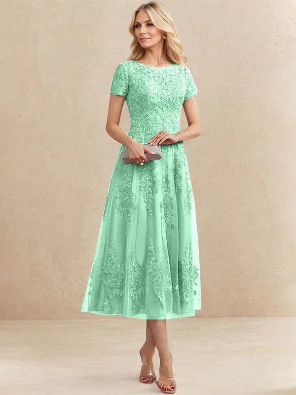 Constança™ | Vestido Midi de Renda Super Elegante - Mother of the Bride Dresses | Benedita Lisboa