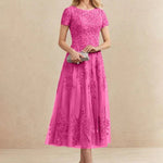Constança™ | Vestido Midi de Renda Super Elegante - Mother of the Bride Dresses | Benedita Lisboa