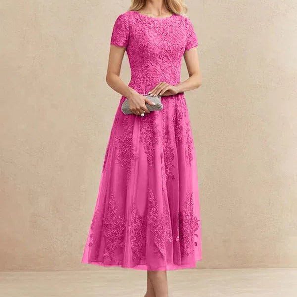 Constança™ | Vestido Midi de Renda Super Elegante - Mother of the Bride Dresses | Benedita Lisboa