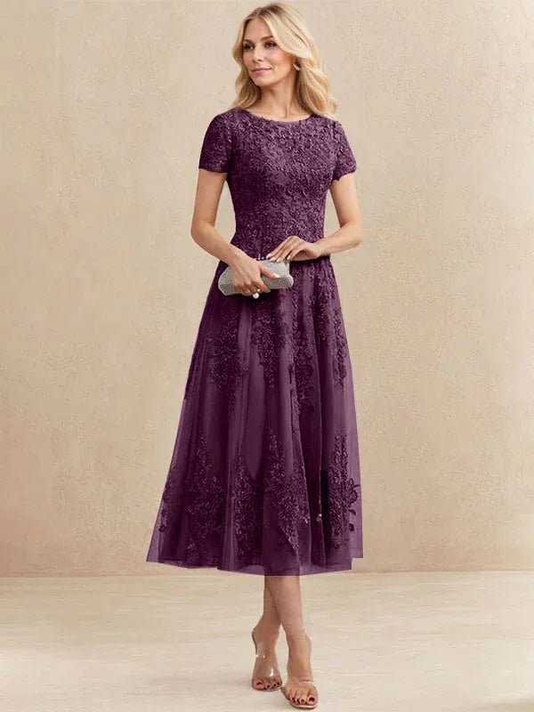 Constança™ | Vestido Midi de Renda Super Elegante - Mother of the Bride Dresses | Benedita Lisboa