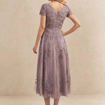 Constança™ | Vestido Midi de Renda Super Elegante - Mother of the Bride Dresses | Benedita Lisboa