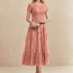 Constança™ | Vestido Midi de Renda Super Elegante - Mother of the Bride Dresses | Benedita Lisboa