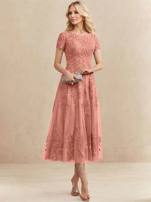 Constança™ | Vestido Midi de Renda Super Elegante - Mother of the Bride Dresses | Benedita Lisboa