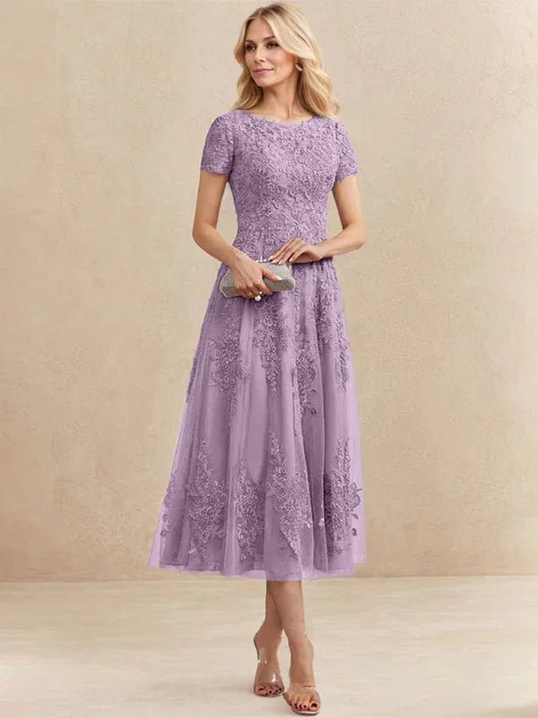 Constança™ | Vestido Midi de Renda Super Elegante - Mother of the Bride Dresses | Benedita Lisboa