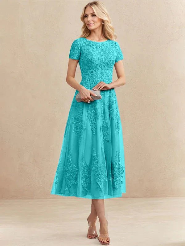 Constança™ | Vestido Midi de Renda Super Elegante - Mother of the Bride Dresses | Benedita Lisboa