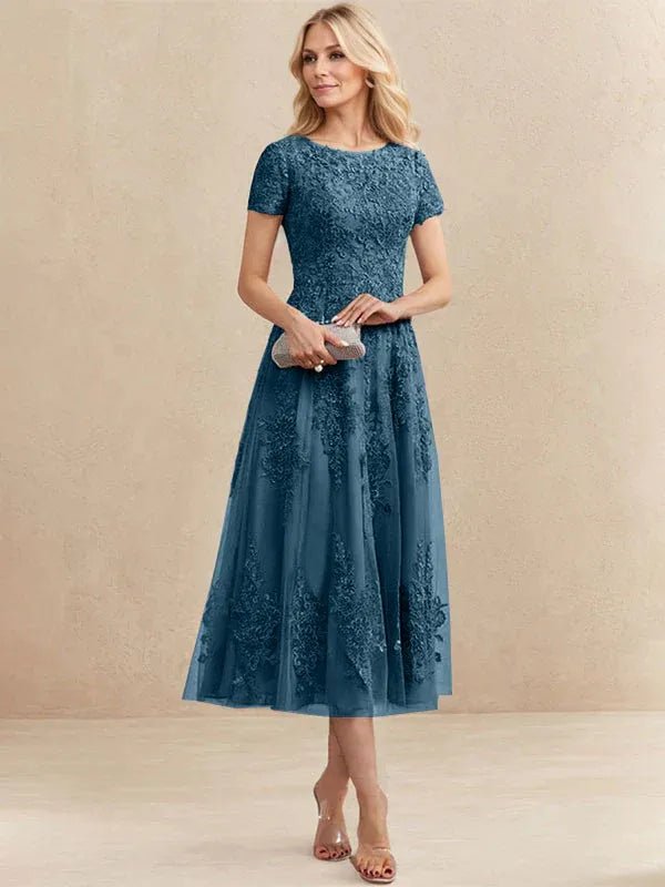 Constança™ | Vestido Midi de Renda Super Elegante - Mother of the Bride Dresses | Benedita Lisboa