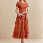 Constança™ | Vestido Midi de Renda Super Elegante - Mother of the Bride Dresses | Benedita Lisboa
