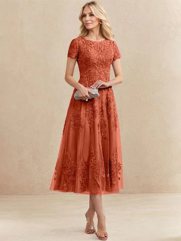 Constança™ | Vestido Midi de Renda Super Elegante - Mother of the Bride Dresses | Benedita Lisboa