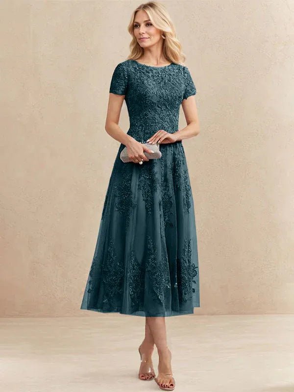 Constança™ | Vestido Midi de Renda Super Elegante - Mother of the Bride Dresses | Benedita Lisboa