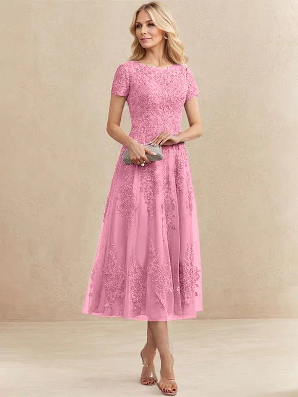 Constança™ | Vestido Midi de Renda Super Elegante - Mother of the Bride Dresses | Benedita Lisboa