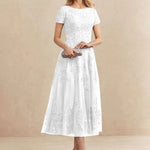 Constança™ | Vestido Midi de Renda Super Elegante - Mother of the Bride Dresses | Benedita Lisboa