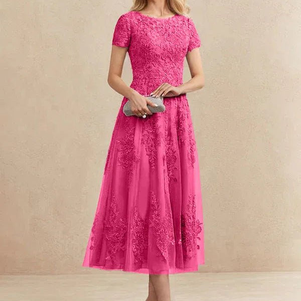 Constança™ | Vestido Midi de Renda Super Elegante - Mother of the Bride Dresses | Benedita Lisboa