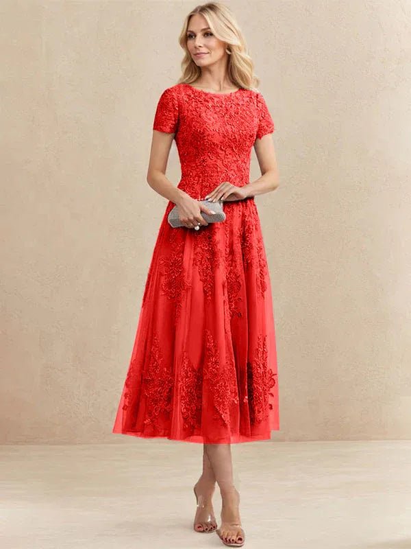 Constança™ | Vestido Midi de Renda Super Elegante - Mother of the Bride Dresses | Benedita Lisboa