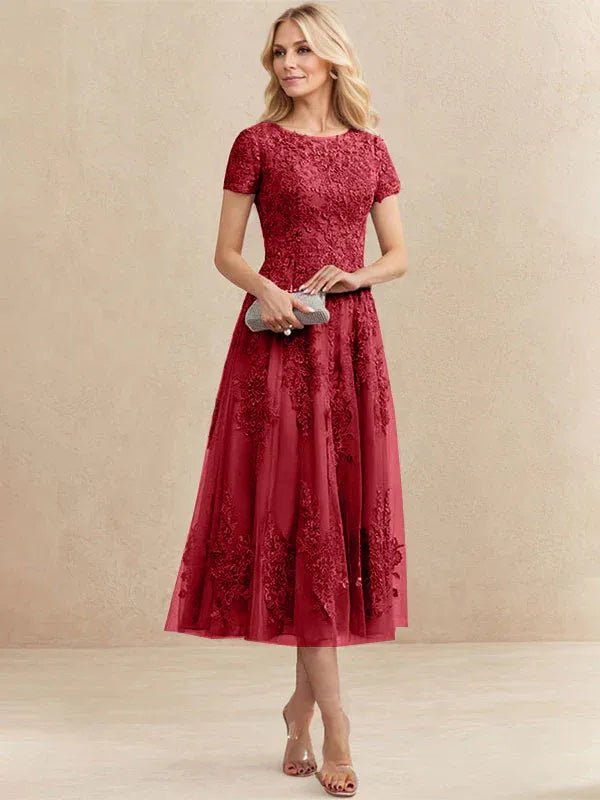 Constança™ | Vestido Midi de Renda Super Elegante - Mother of the Bride Dresses | Benedita Lisboa