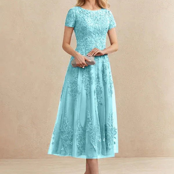 Constança™ | Vestido Midi de Renda Super Elegante - Mother of the Bride Dresses | Benedita Lisboa