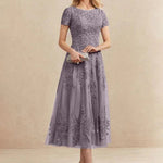 Constança™ | Vestido Midi de Renda Super Elegante - Mother of the Bride Dresses | Benedita Lisboa