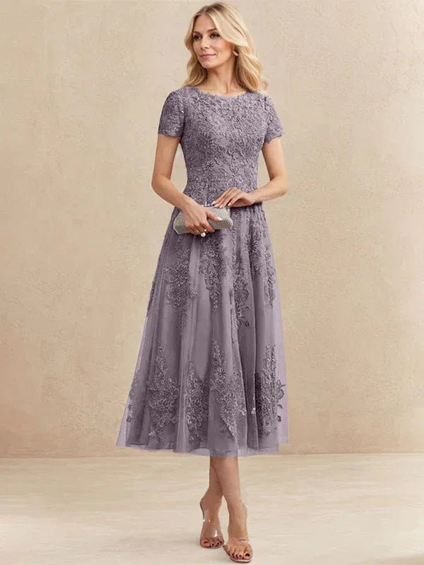Constança™ | Vestido Midi de Renda Super Elegante - Mother of the Bride Dresses | Benedita Lisboa