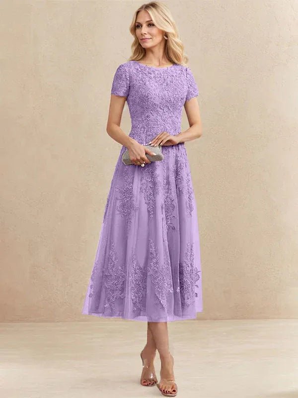 Constança™ | Vestido Midi de Renda Super Elegante - Mother of the Bride Dresses | Benedita Lisboa