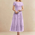 Constança™ | Vestido Midi de Renda Super Elegante - Mother of the Bride Dresses | Benedita Lisboa