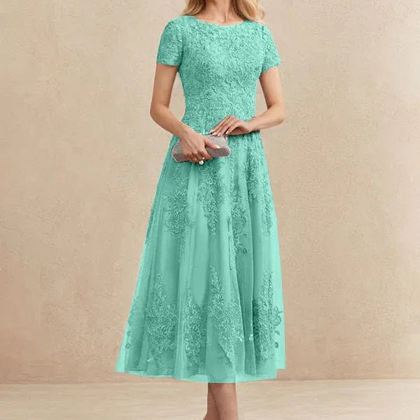 Constança™ | Vestido Midi de Renda Super Elegante - Mother of the Bride Dresses | Benedita Lisboa