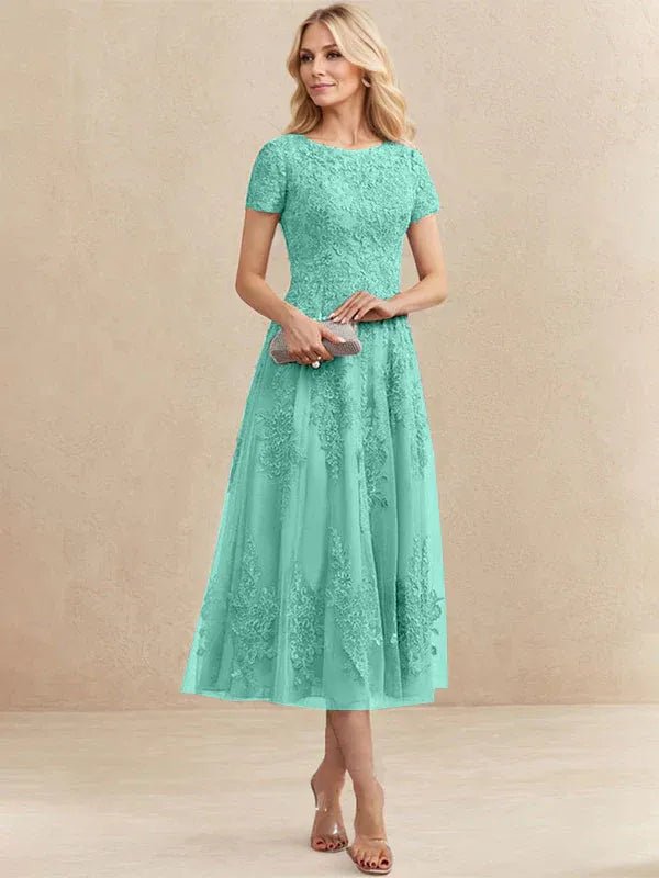 Constança™ | Vestido Midi de Renda Super Elegante - Mother of the Bride Dresses | Benedita Lisboa