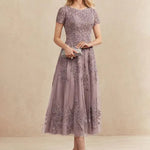 Constança™ | Vestido Midi de Renda Super Elegante - Mother of the Bride Dresses | Benedita Lisboa