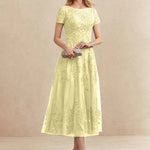 Constança™ | Vestido Midi de Renda Super Elegante - Mother of the Bride Dresses | Benedita Lisboa