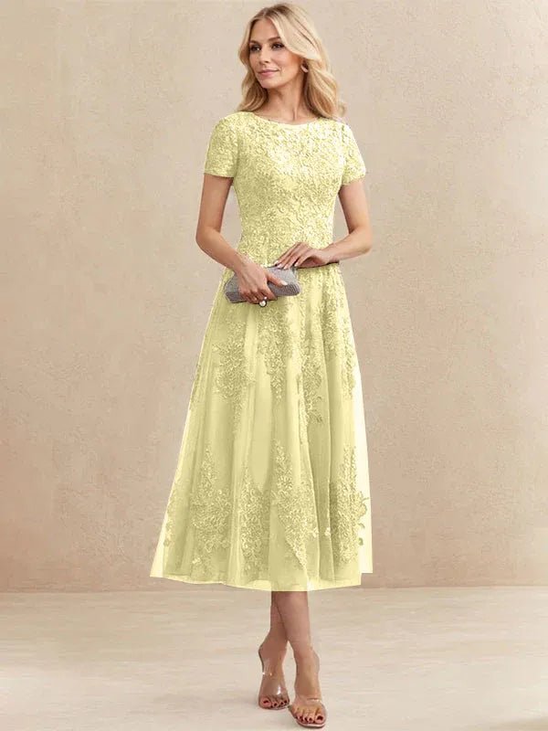 Constança™ | Vestido Midi de Renda Super Elegante - Mother of the Bride Dresses | Benedita Lisboa