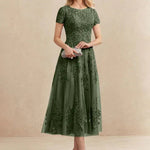 Constança™ | Vestido Midi de Renda Super Elegante - Mother of the Bride Dresses | Benedita Lisboa