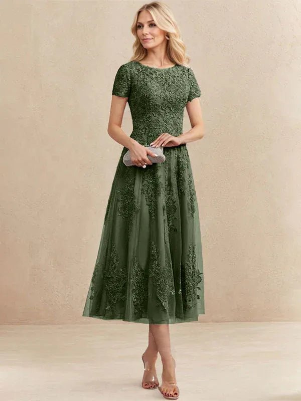 Constança™ | Vestido Midi de Renda Super Elegante - Mother of the Bride Dresses | Benedita Lisboa
