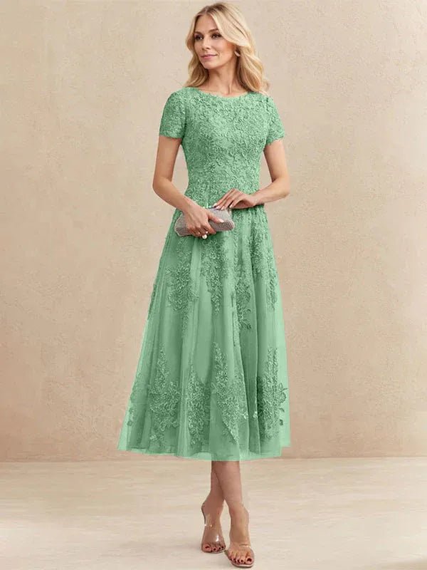 Constança™ | Vestido Midi de Renda Super Elegante - Mother of the Bride Dresses | Benedita Lisboa
