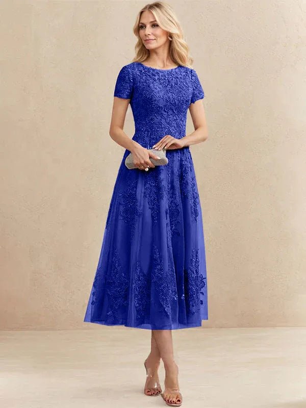 Constança™ | Vestido Midi de Renda Super Elegante - Mother of the Bride Dresses | Benedita Lisboa