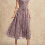 Constança™ | Vestido Midi de Renda Super Elegante - Mother of the Bride Dresses | Benedita Lisboa
