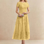 Constança™ | Vestido Midi de Renda Super Elegante - Mother of the Bride Dresses | Benedita Lisboa