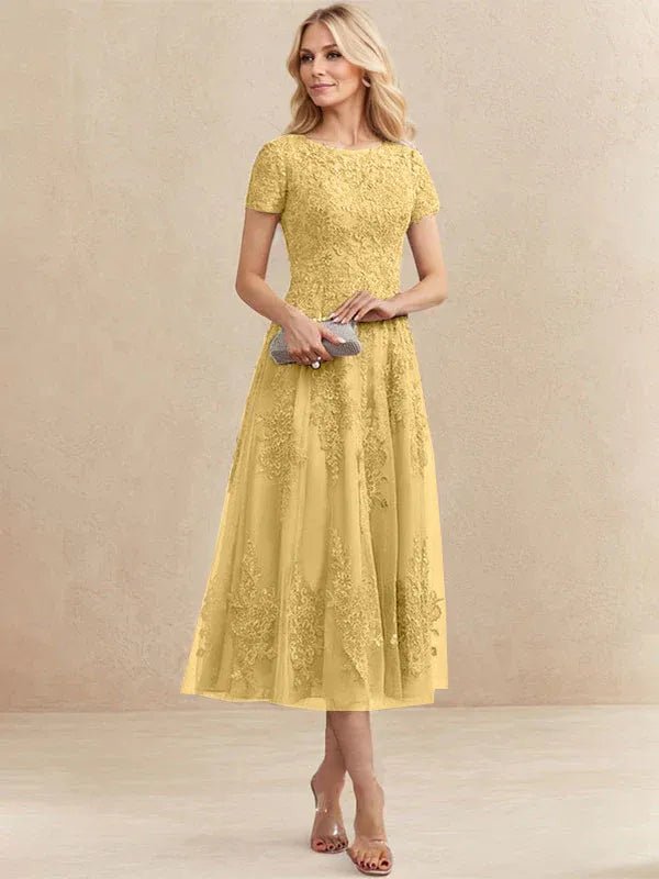 Constança™ | Vestido Midi de Renda Super Elegante - Mother of the Bride Dresses | Benedita Lisboa