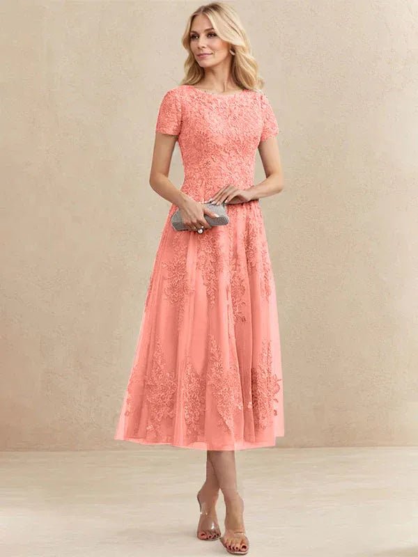 Constança™ | Vestido Midi de Renda Super Elegante - Mother of the Bride Dresses | Benedita Lisboa