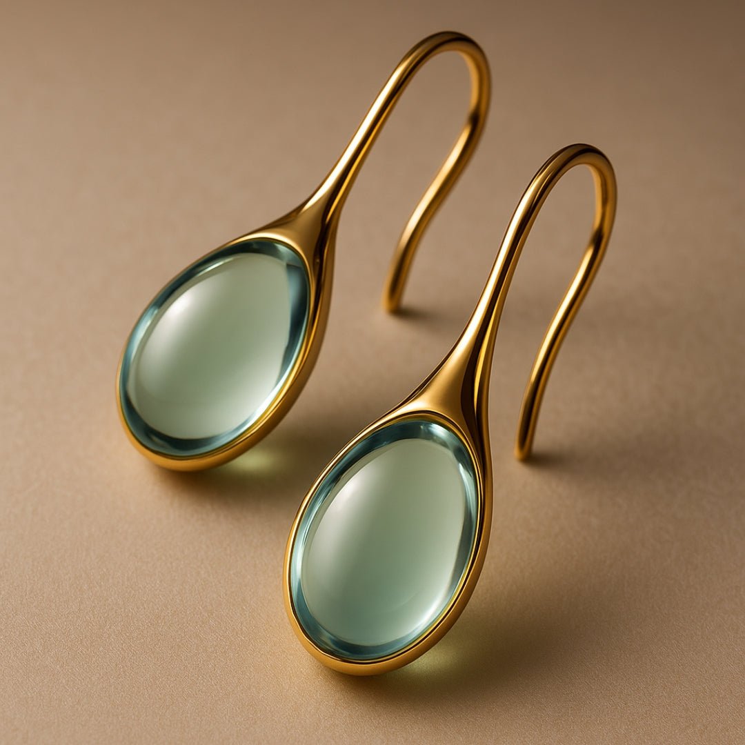 CristalLux Brincos Gota Ouro Prata - Elegância Brilhante - | Benedita Lisboa
