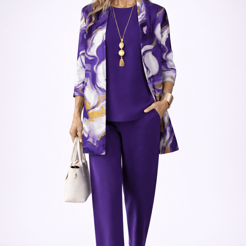 Débora™ | Conjunto de 3 Peças Roxo - | Benedita Lisboa